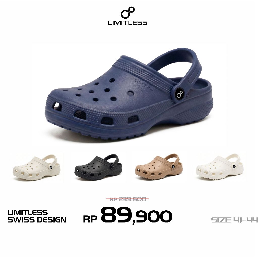 LIMITLESS Sandal Selop Pria Terbaru Sendal Slop Cowok Dewasa Casual Kekinian Baim 2026 Lily – Size 3