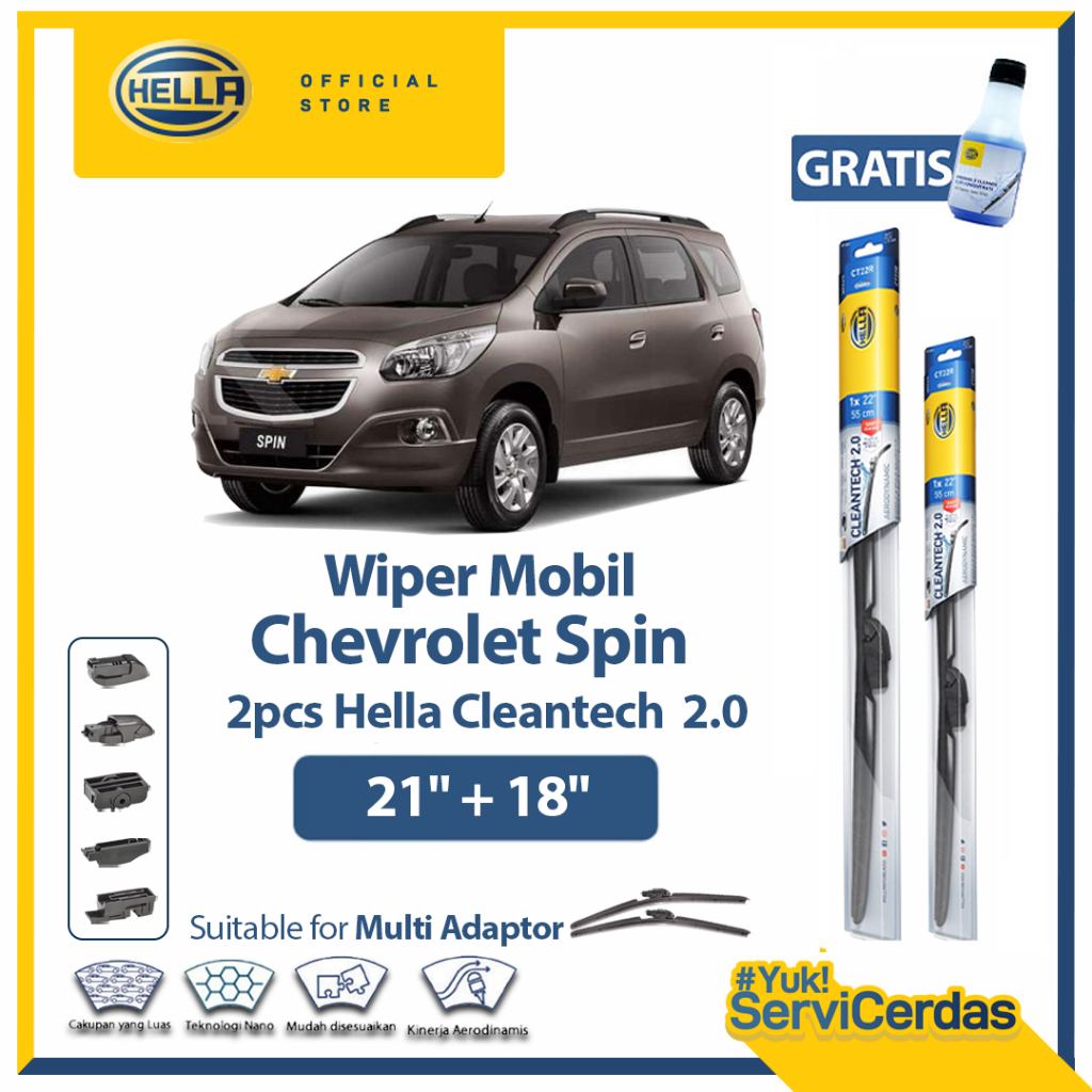 Wiper Mobil CHEVROLET Spin (21”+18”) - HELLA Cleantech 2.0