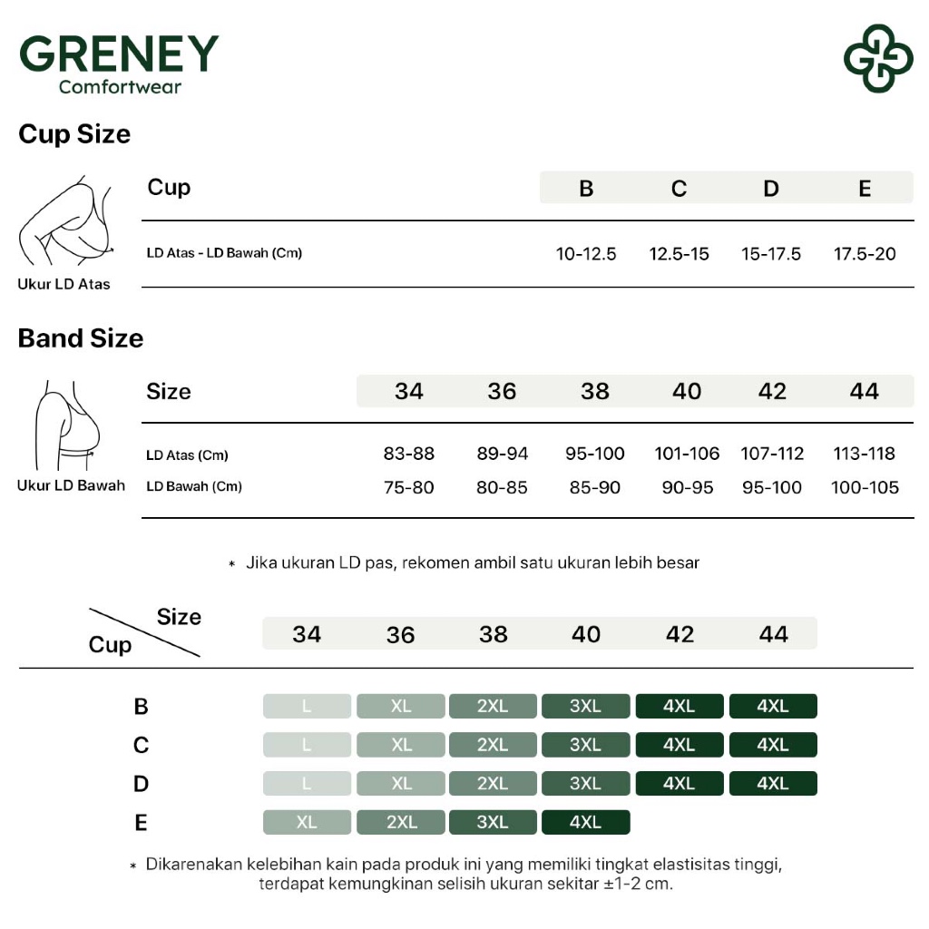 new arrival greney - set bra big size tali lebar bergesper tanpa kawat tanpa busa bra push up jumbo