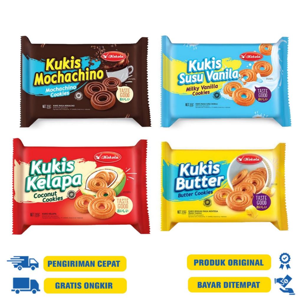 KOKOLA kukis 218 G.R - butter cookies  | susu vanila