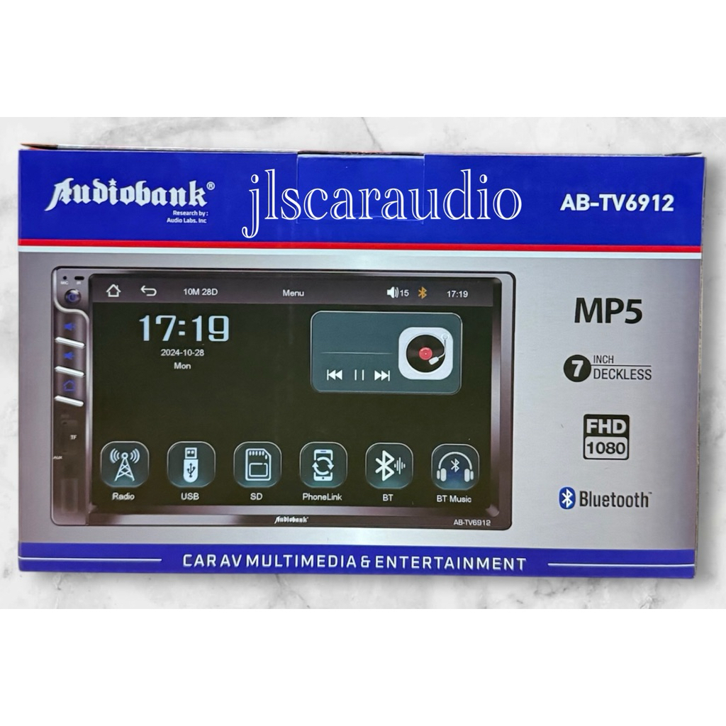 Headunit Deckless Audiobank 7inch USB Bluetooth MP5 FHD1080