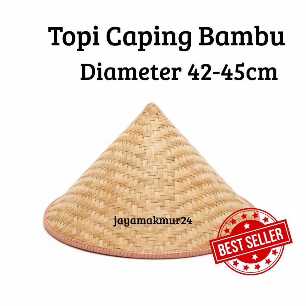 Topi Caping Dewasa D.45cm / Caping Senar / Caping Bambu Ukuran Lebar Besar