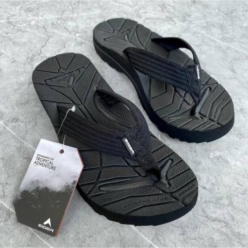 SANDAL JEPIT PRIA EIGER HITAM POLOS - SANDAL JEPIT PRIA WANITA