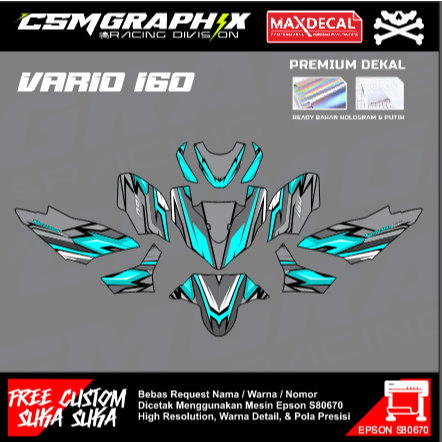 PREMIUM CUSTOM DECAL / DEKAL STIKER MOTOR VARIO 160 / DEKAL STICKER BODY MOTOR VARIO 160 FULL BODY D