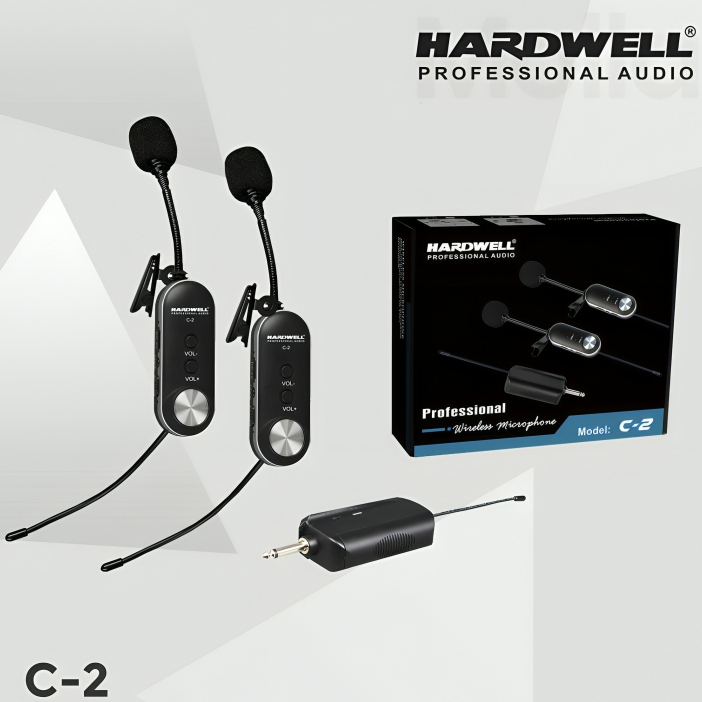 Mikrofon Wireless Clip On Hardwell C2 UHF/ Mic Jepit Wireless Hardwell C-2 Clip-On/Mic Hardwell C 2