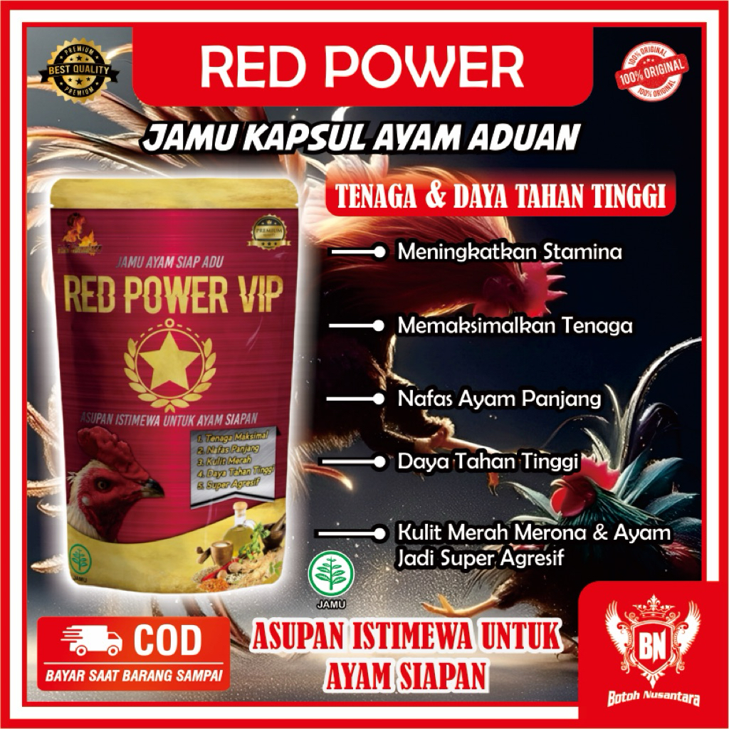 Jamu Ayam siap adu Doping Kapsul RED POWER VIP memaksimalkan ayam siapan adu Meningkatkan Stamina Te