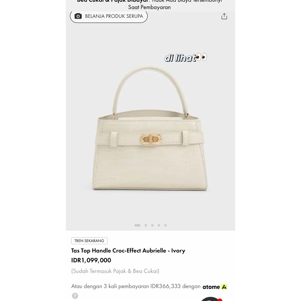 Tas Charles & Keith Putih Like New