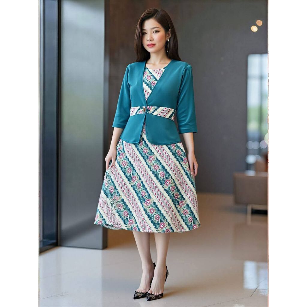 Dress Scuba premium rompi lepas