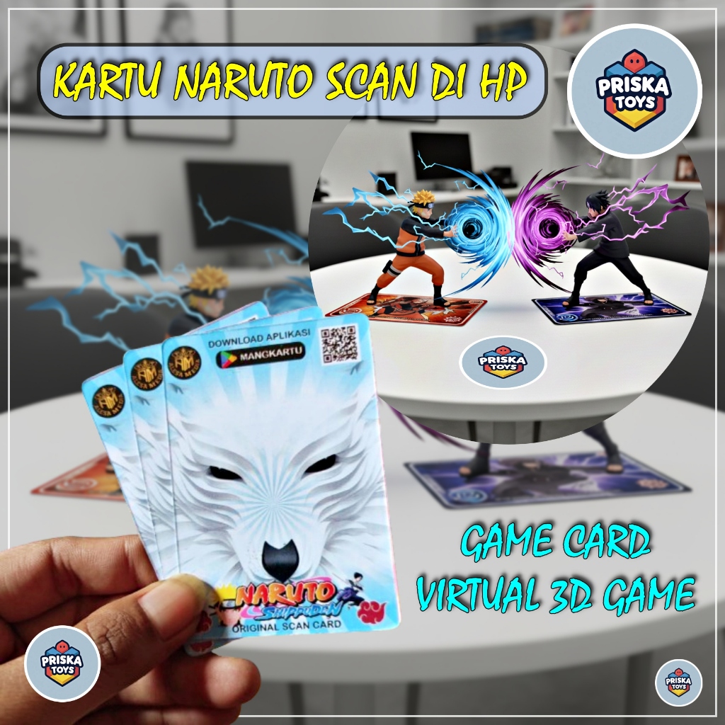 KARTU NARUTO SCAN DI HP Mainan anak game card 3d animasi isi 360 kartu