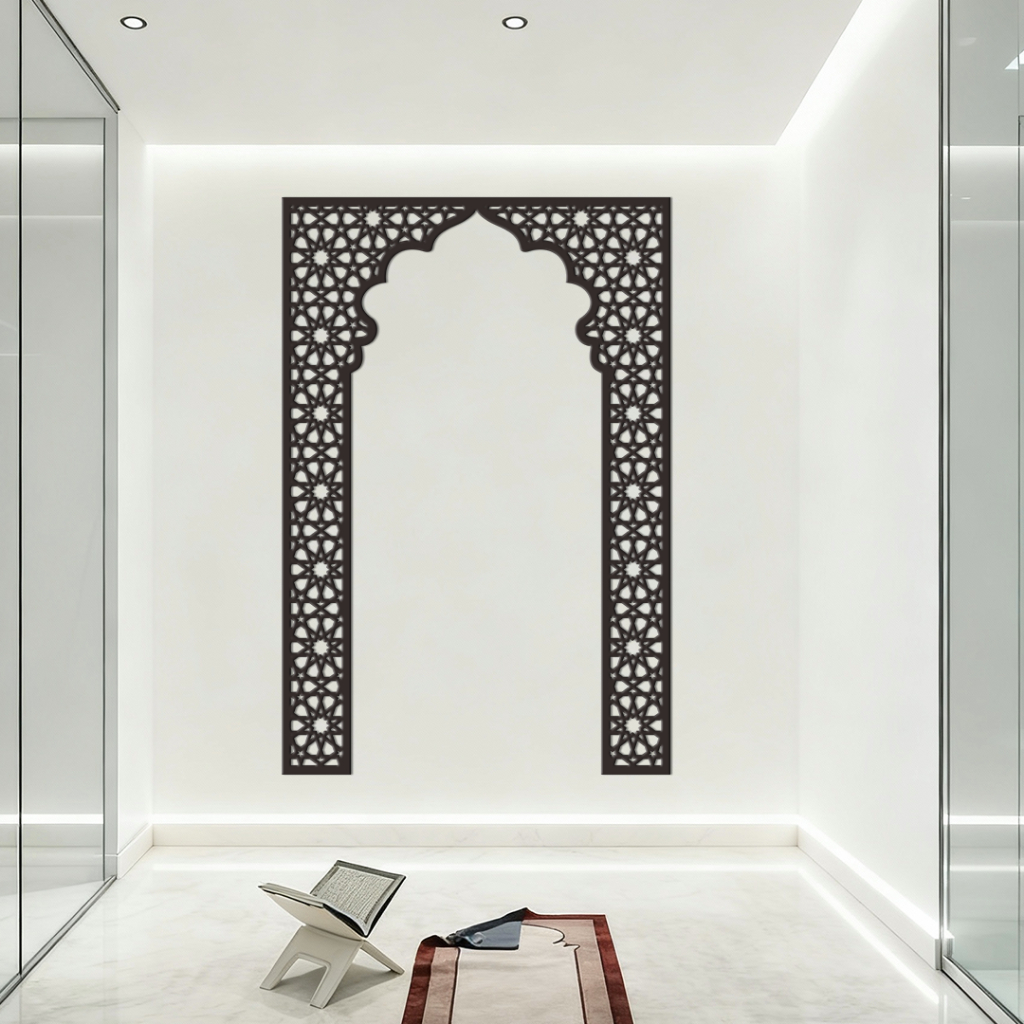 Mihrab Mushola Motif Kubah Bintang Kecil Dekorasi Hiasan Dinding