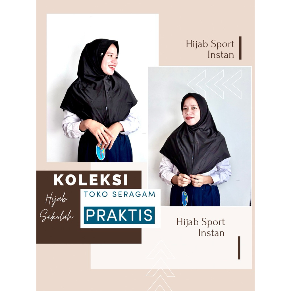 Hijab Instan Hamidah PAUD TK SD SMP SMA | Hijab Sport Instan Hamidah | Hijab Sekolah Hamidah Putih M
