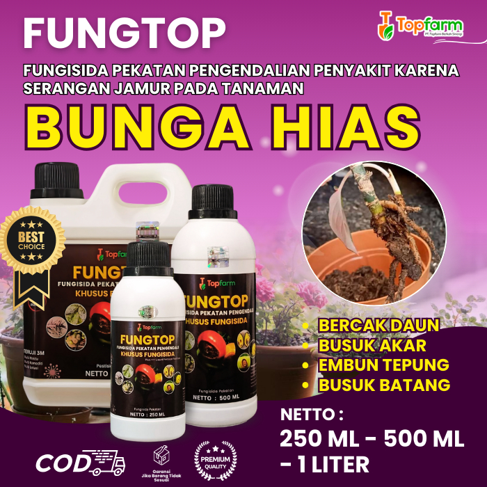 Obat Jamur Topfarm / Obat Hama Pada Tanaman Bunga / Obat Daun Bunga / Obat Bercak Daun Bunga Hias / 
