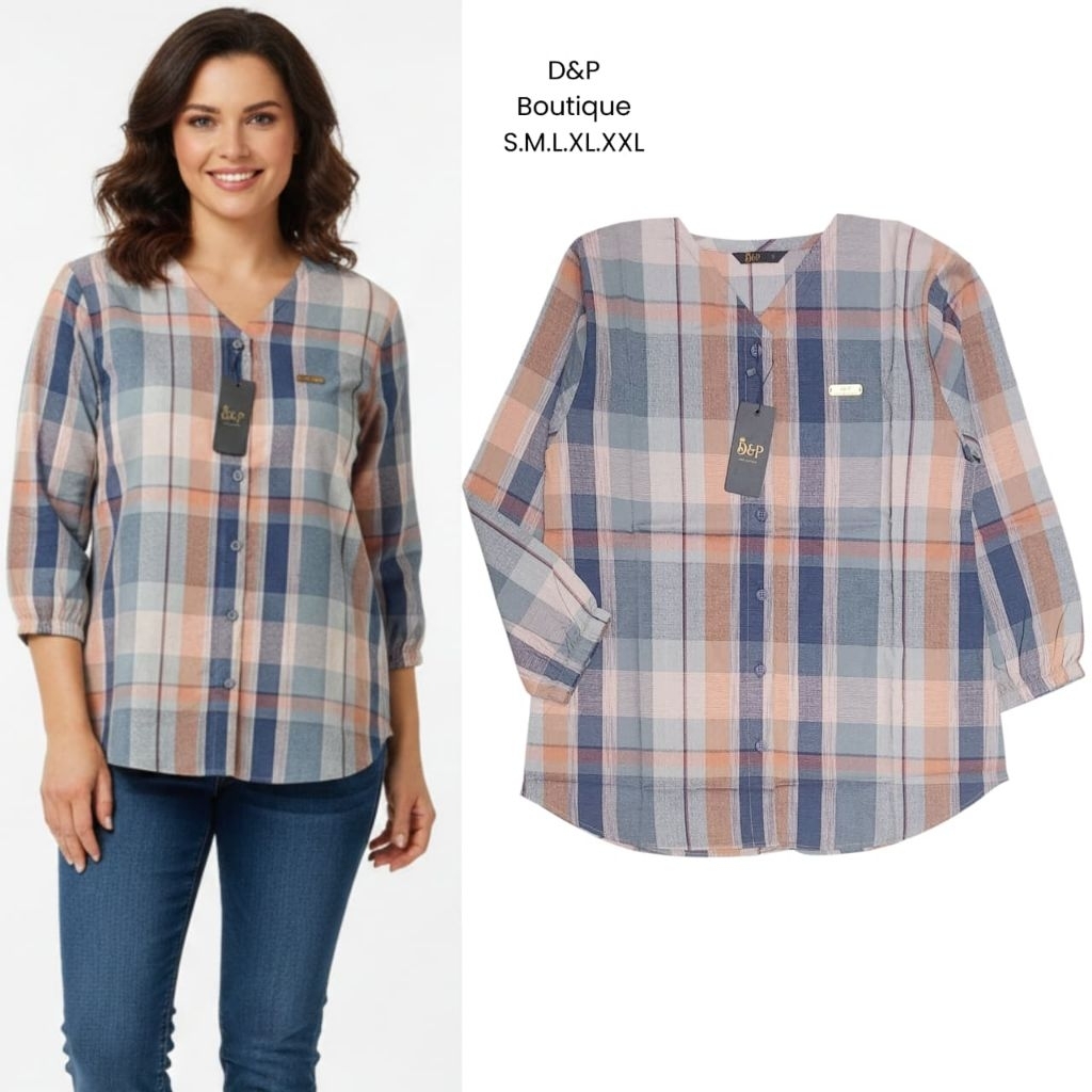 blouse kemeja bahan triset dnp