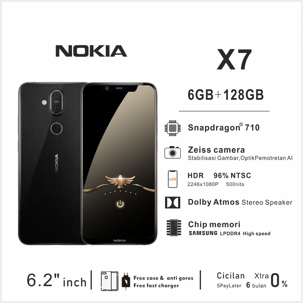 (cod) Nokia X7 - | RAM 6GB+ROM 128GB /dual sim/ Garansi indo / hp nokia android  murah