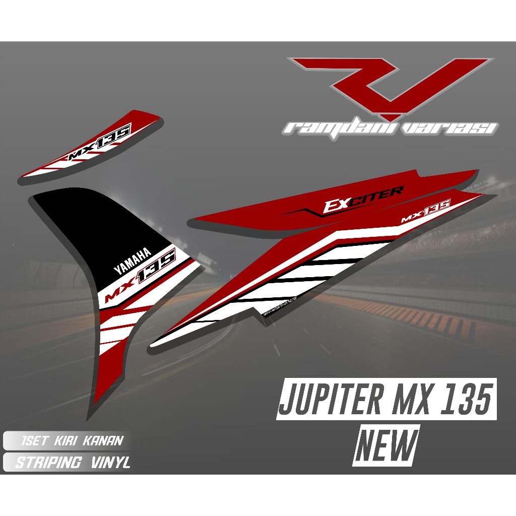 STRIPING STIKER JUPITER MX 135 NEW/STRIPING MX NEW/STIKER VARIASI MX NEW 135 MOTIF EXCITER GP KEREN