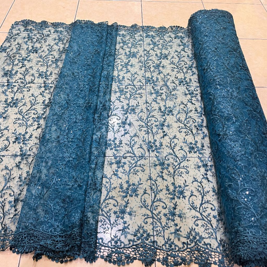 BAHAN/KAIN TILE SPIDER  BORDIR PAYET / TILE SPIDER BORDIR PAYET (SETENGAH METER)