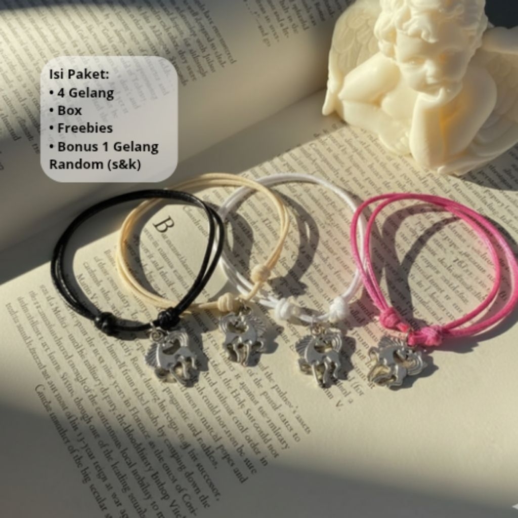 Gelang Korea Karakter 4pcs, Gelang Couple Sahabat dan Pacar