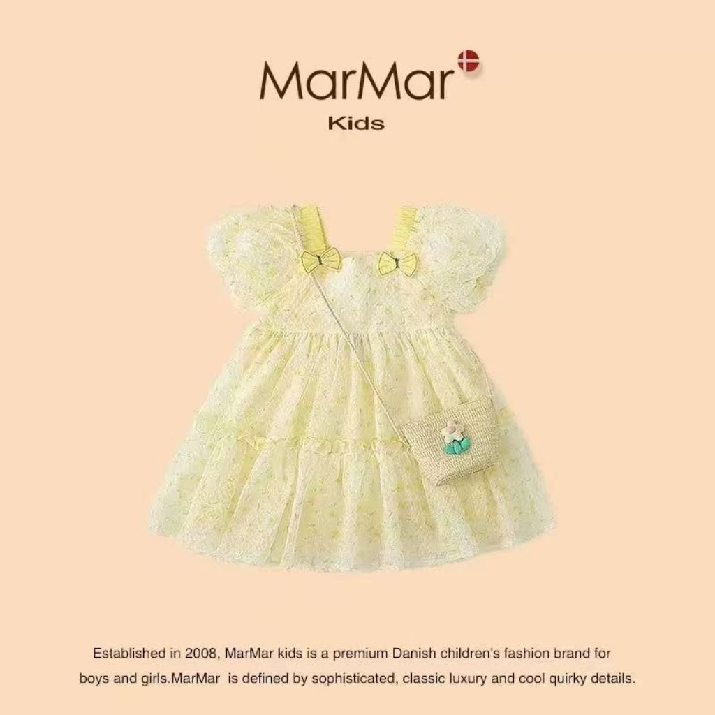 DRESS BUNGA KUNING SOFT FREE TAS LUCU