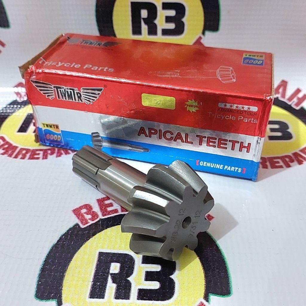 Gigi nanas gardan pendek Appktm 9T dobel gardan gear gir reduksi Appktm 9T (9:31) motor roda tiga -S