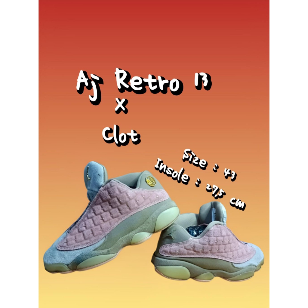 sepatu basket/sneakers second/prelovedd pria dan wanita "AJ RETRO 13 x cloth" size 43 insole 27cm