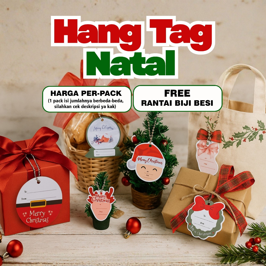 Hang Tag Natal  2025, Hangtag Christmas, Hang tag Parsel Box Lucu Unik - 1 Pack | by Zest Print