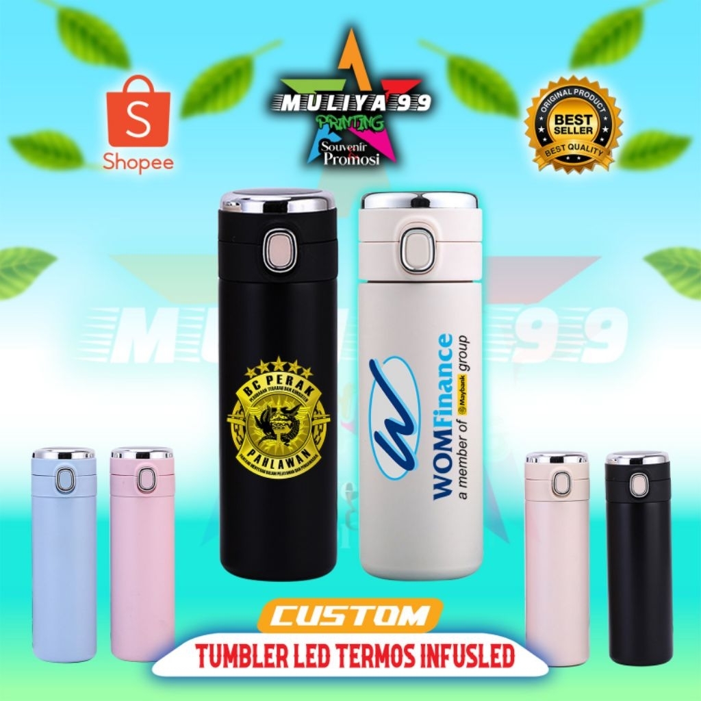 Custom new tumbler led custom tumbler custom botol minum souvenir thermos air warna lucu