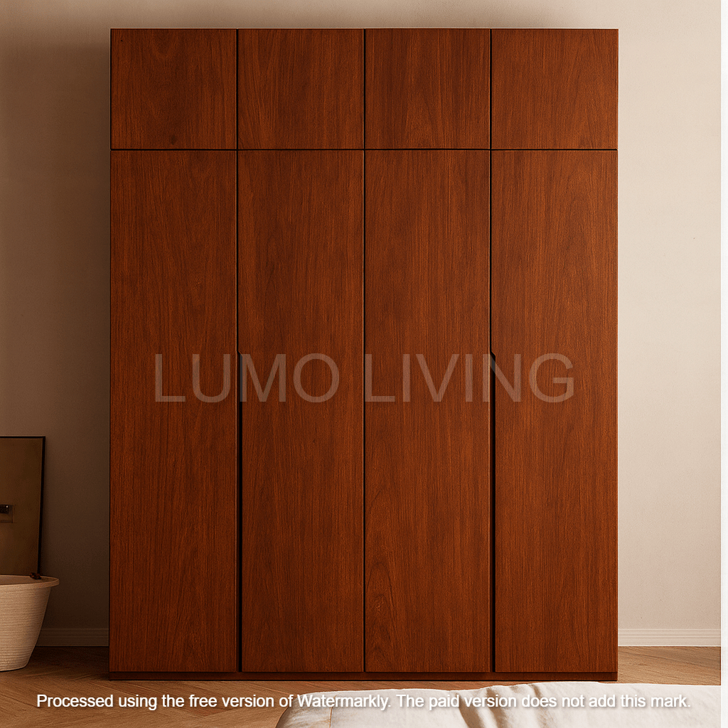 Lemari Pakaian / Lemari Baju 4 Pintu Kayu Jati Minimalis Elegan Lumo 401