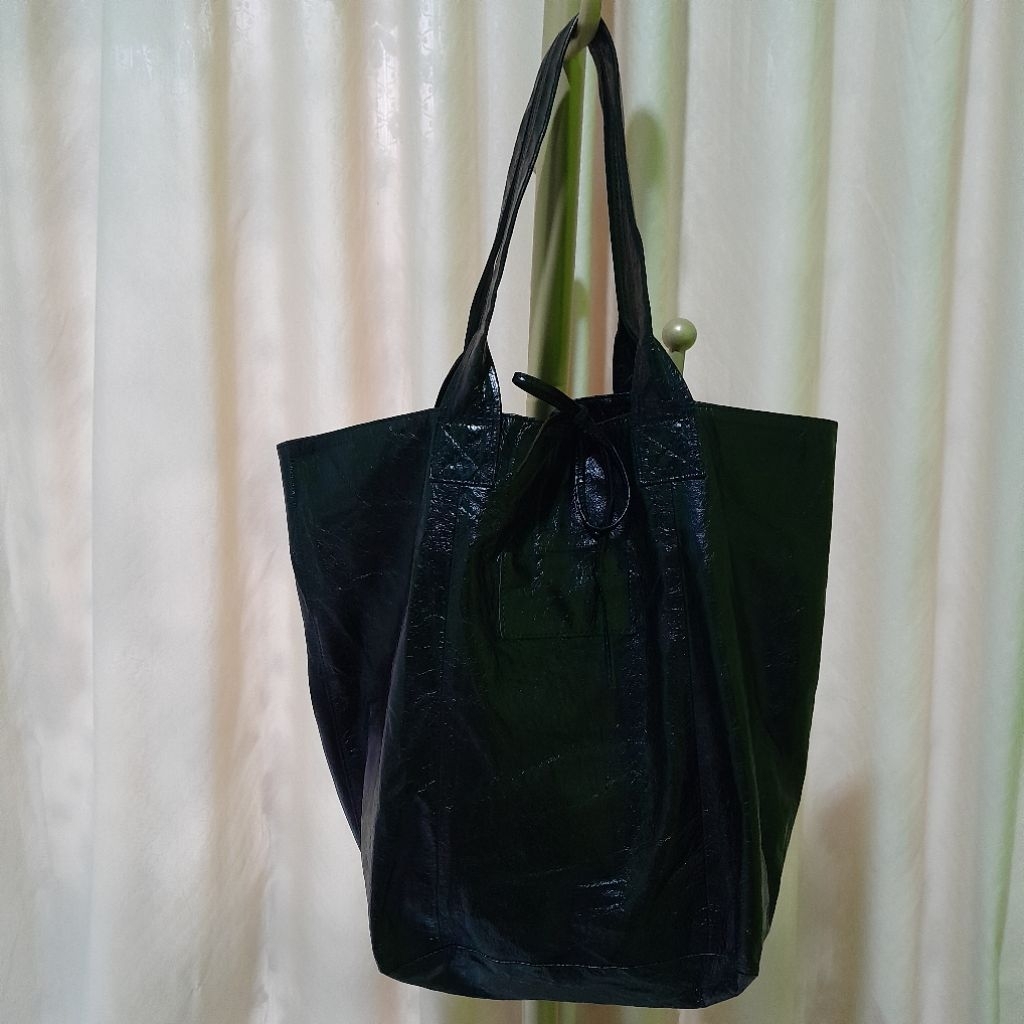 Tas Hobo Tote Laptop Long Handle H BY EKATRINA Kulit Asli Warna Hitam