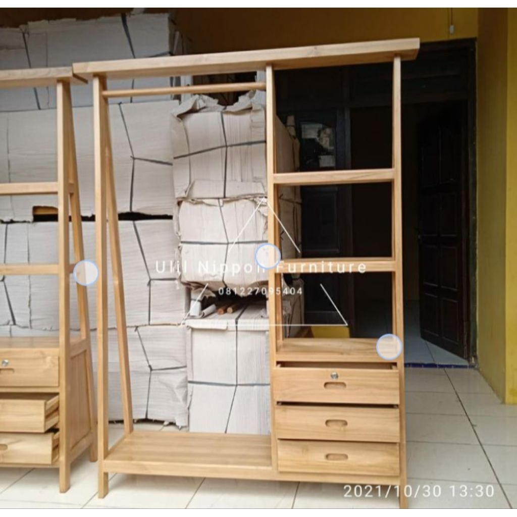 rak baju rak pakaian kayu jati