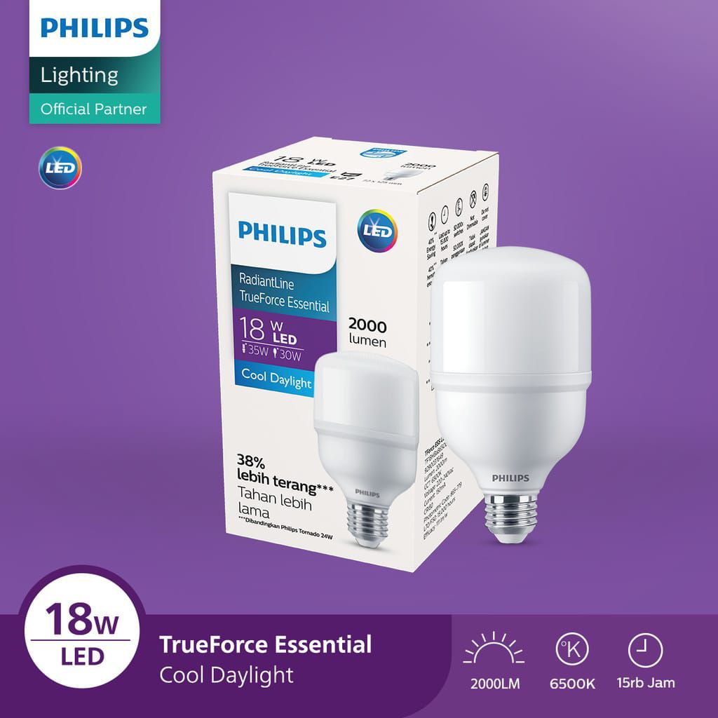 Lampu Philips 18 Watt  super terang. Philips Lampu LED Paket Philips Lampu LED Paket Lampu Lebih Cua