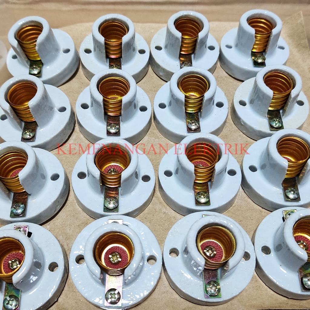 FITTING LAMPU E14 KERAMIK PORCELAIN / FITTING PLAFON ULIR E 14 TAHAN PANAS / FITTING LAMPU HIAS E14