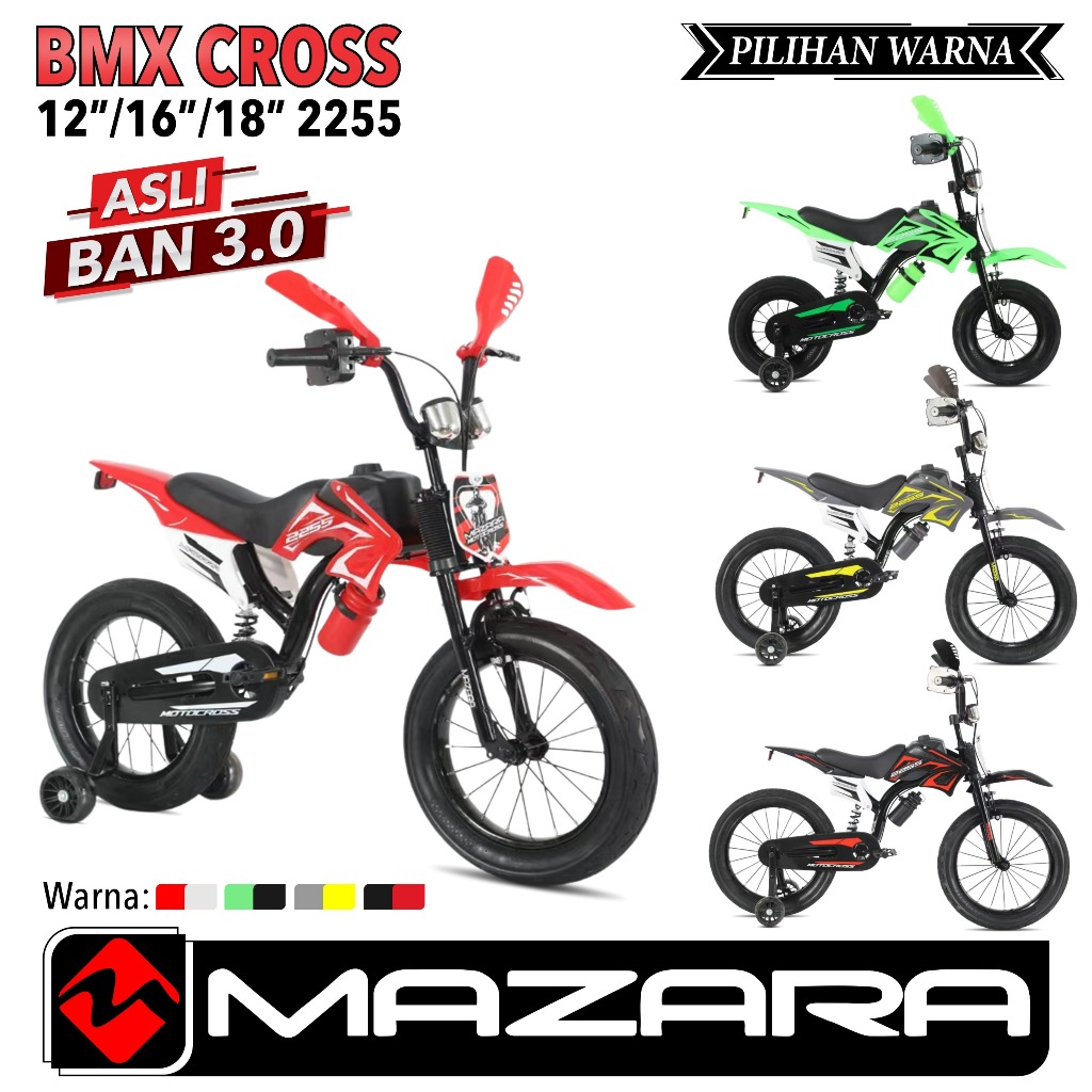 Sepeda Anak BMX Trail mazara 18 Inch ban besar pakai shock breker  Usia 6-9 Tahun TERBARU