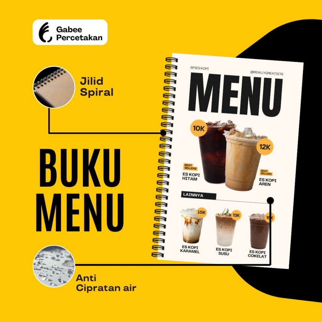 BUKU MENU / DAFTAR MENU / DAFTAR HARGA MAKANAN MINUMAN KEDAI WARUNG RESTORAN LESEHAN JILID BUKU MENU