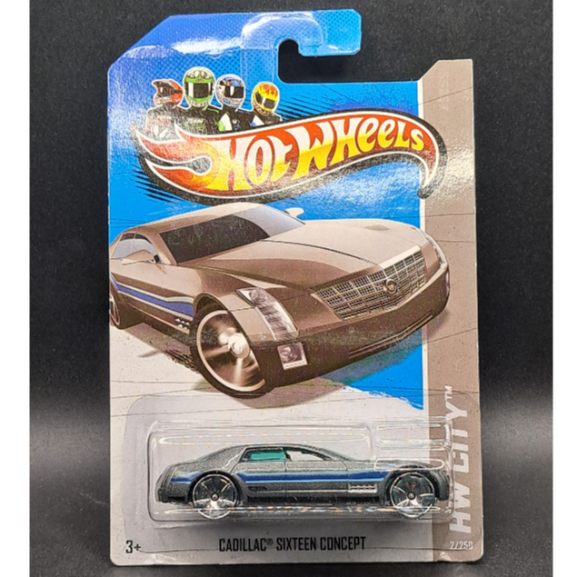 2013 Hot Wheels - Cadillac V16 - Silver - Card Ketekuk
