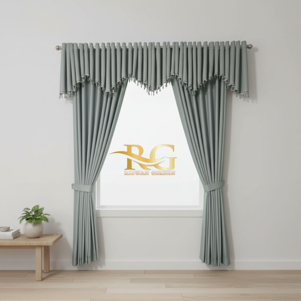 Gorden Poni Pisah Blackout Rumbai | Hordeng Tirai Jendela Lebar 2 Meter Mewah Minimalis