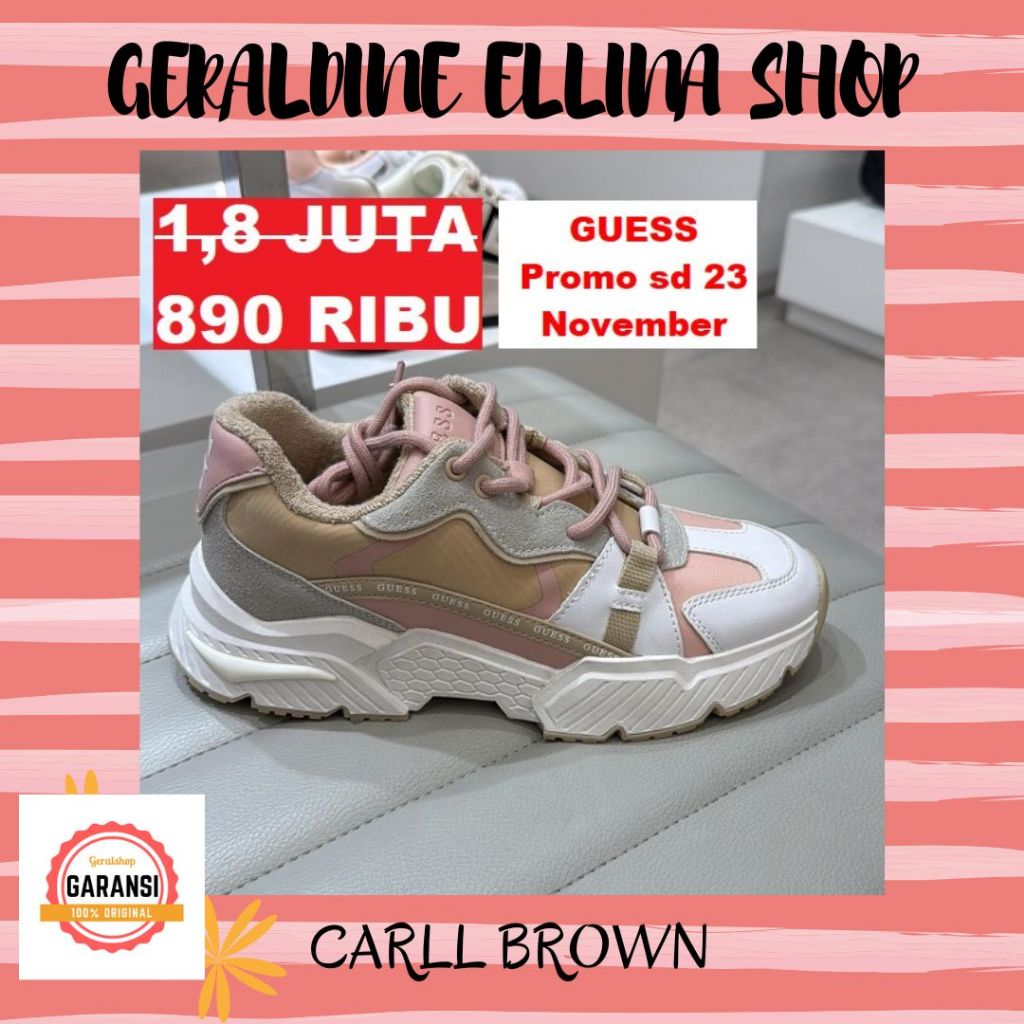 Sepatu sneakers Guess wanita 100% original SALE CARLL