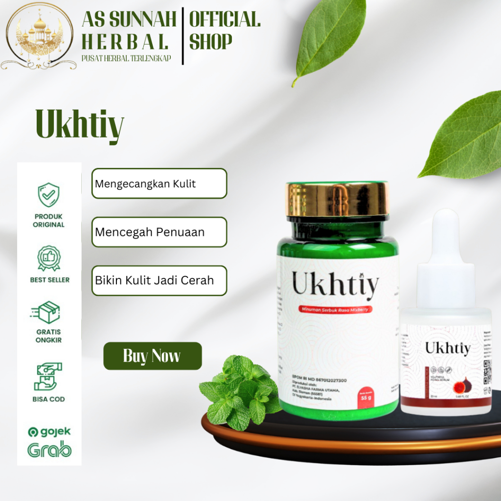 Ukhtiy Serum + Ukhtiy Collagen Drink - Menghilangkan Flek Hitam & Samarkan Bekas Jerawat - Original 