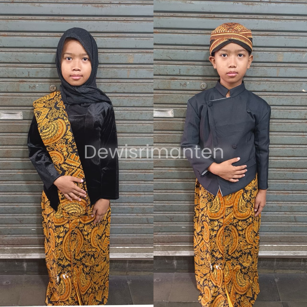 Set baju jawa anak/Baju jawa anak couple/Kebaya janggan anak/Beskap anak