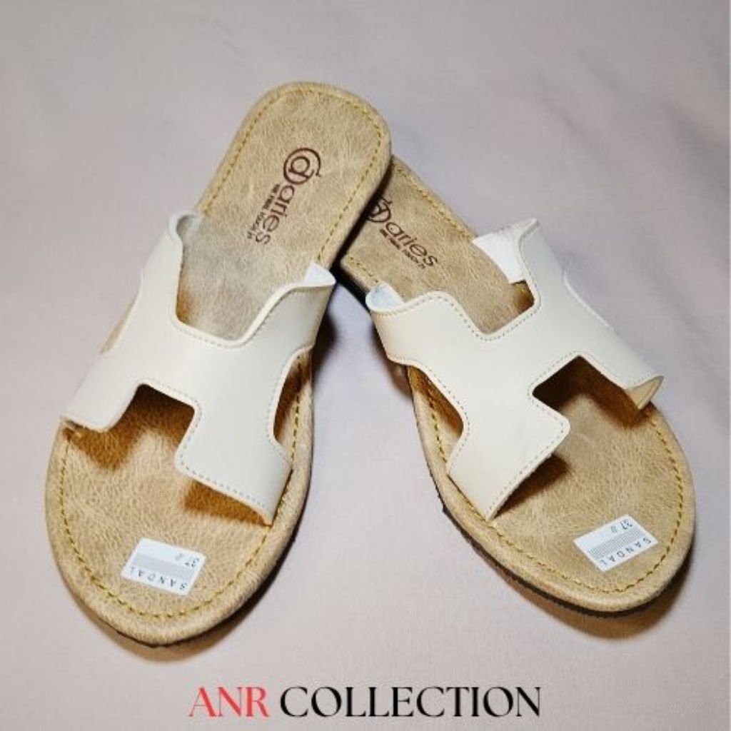Sandal Tasik Sandal Wanita Sandal Model Selop Andin Kulit Imitasi Hak Karet Premium Tidak Licin Anti