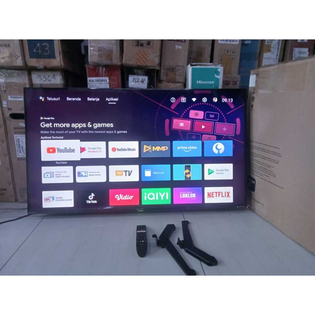 Google TV Sharp 42In 4K UHD Sudah Bisa Youtube Digital TV Kondisi bekas pemakaian 6195F