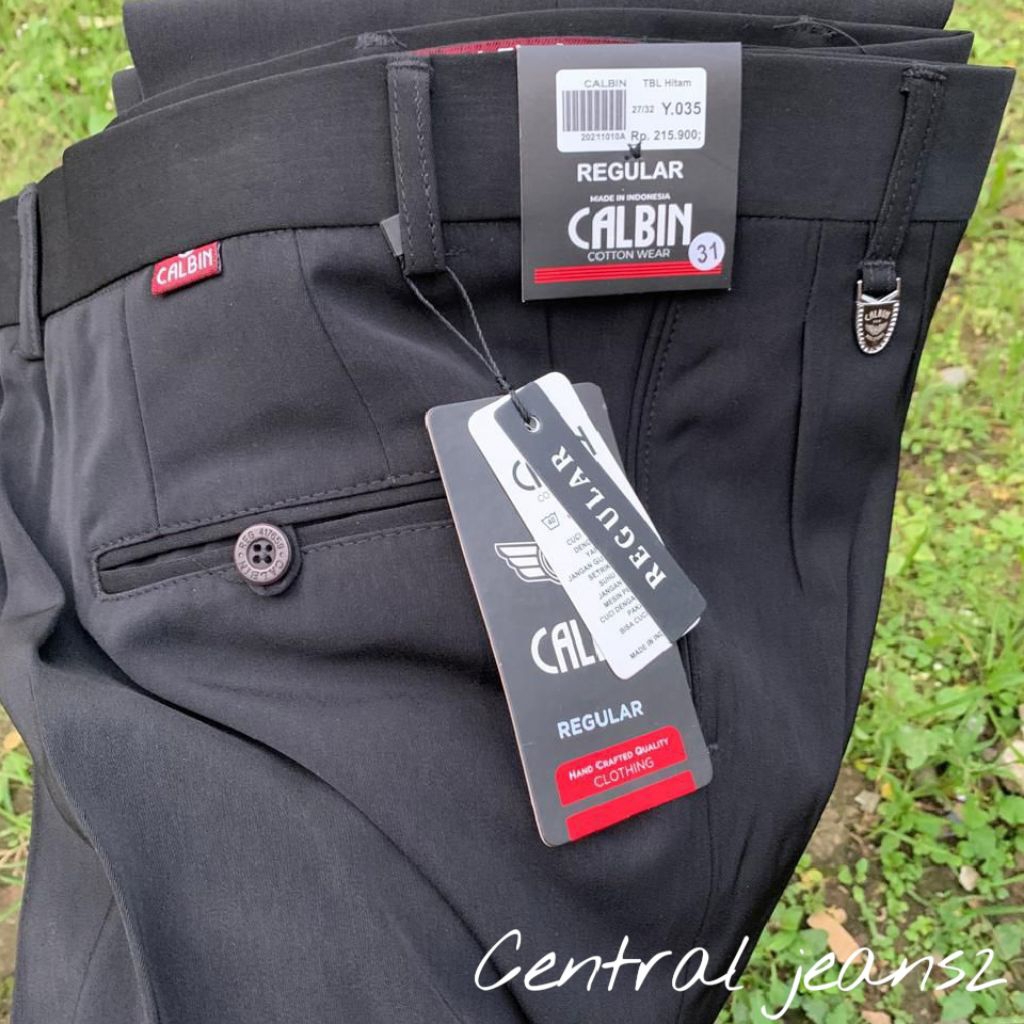 Celana Bahan dasar calbin formal Hitam kantoran standar