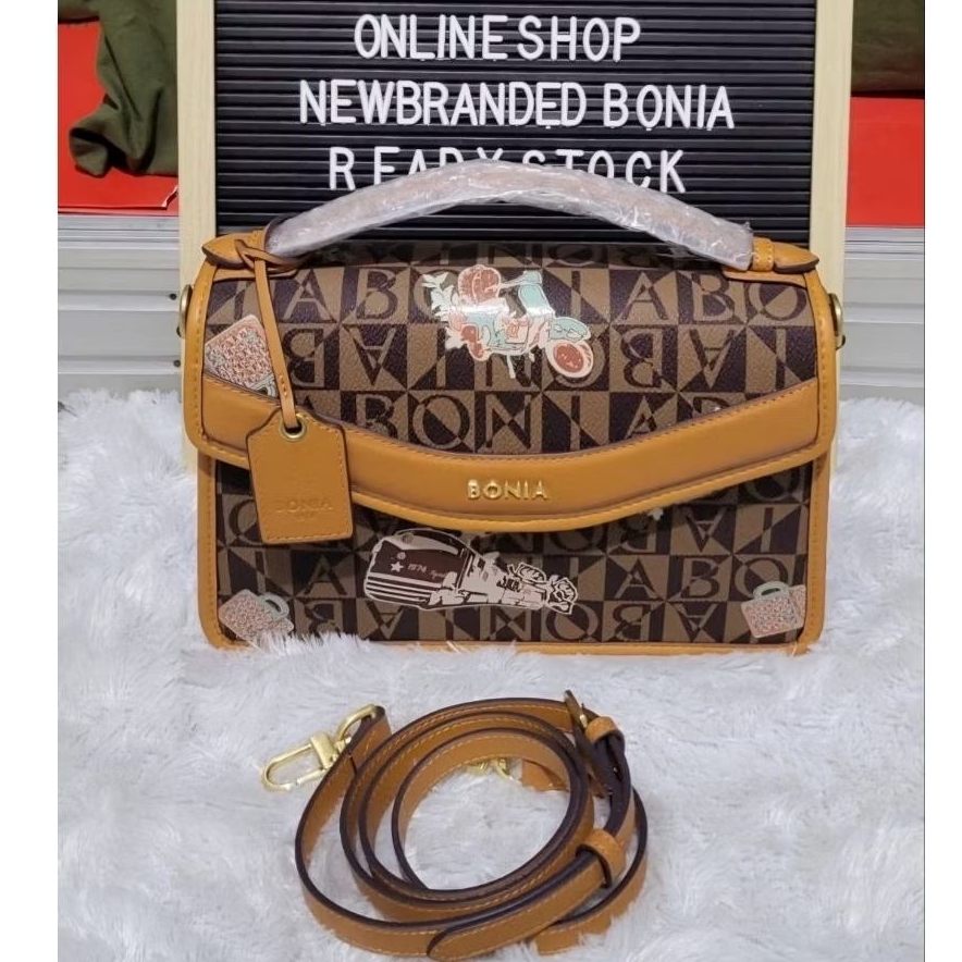 READY STOCK tas bonia original sling handle bag metis monogram new arrival