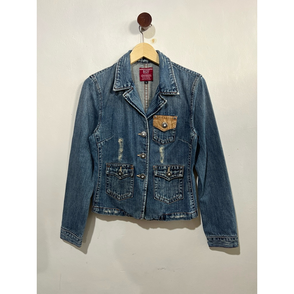 BOY LONDON Jaket Jeans denim jaket blazer corduroy patch preloved