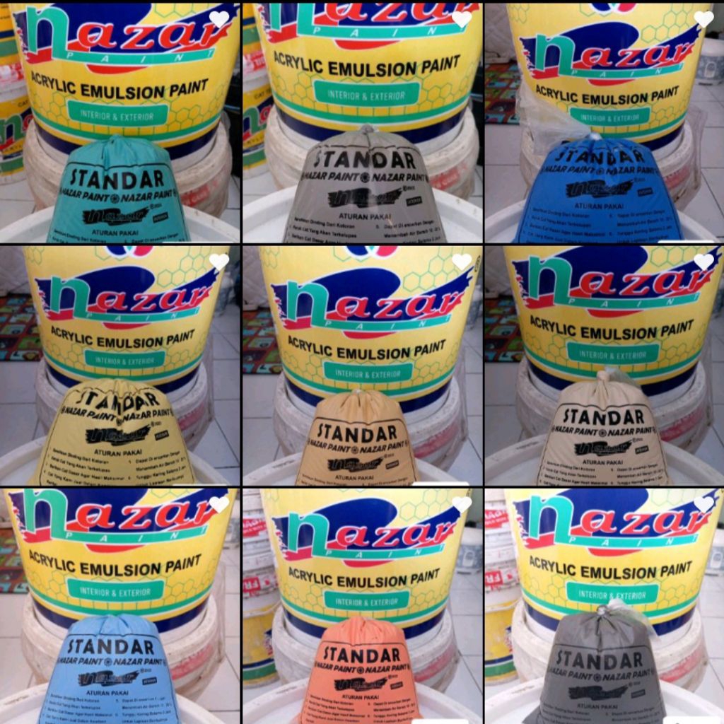 Nazar Paint Cat Tembok Quality Standar Cat Kiloan 1kg Cat Interior Dan Eksterior Acrylic Emulsion Pa