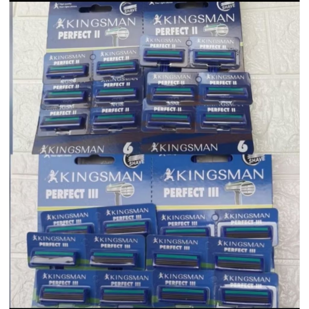 ( 12 pcs ) Cukuran Jenggot 3 MATA PISAU KINGSMAN / Pisau Cukur / Alat Cukur