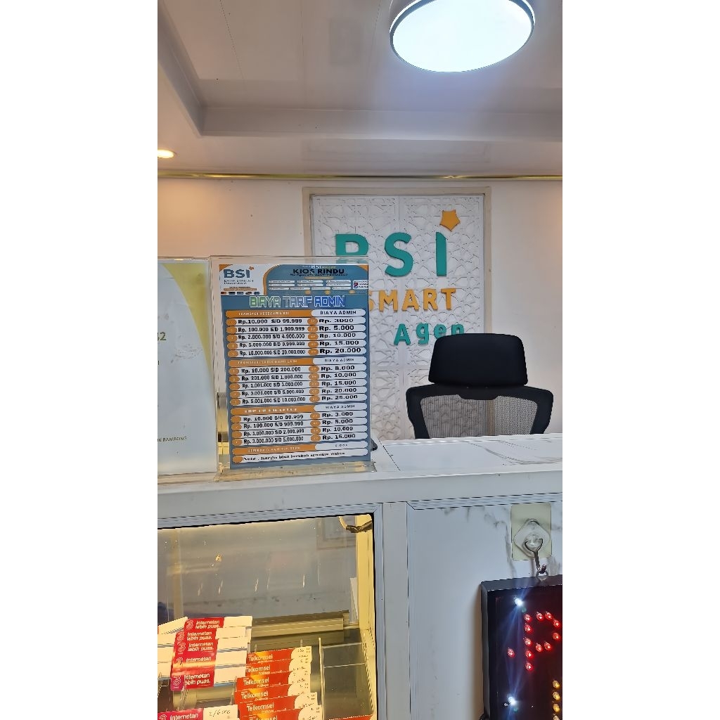 daftar tarif admin bsi agen
