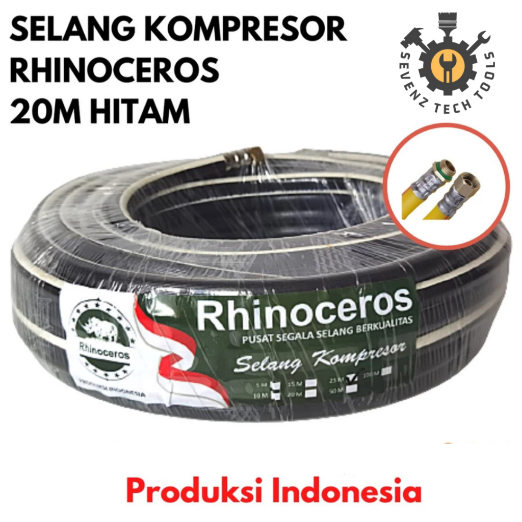 Selang Kompresor Hitam RHINOCEROS 20M Selang Kompresor Angin Selang Kompresor Air Angin Tebal