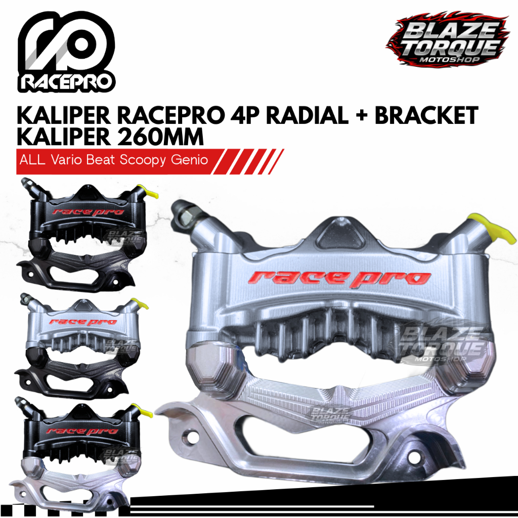 Kaliper Radial Racepro 4 Piston 4P + Bracket kaliper disc 260mm Vario 125 150 Beat Scoopy Genio
