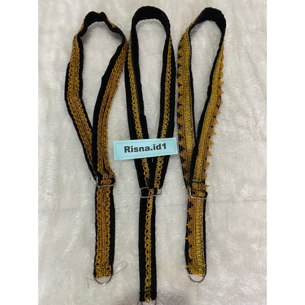 TALI KUDA LUMPING JARANAN JARAN KEPANG LIST GOLD BAHAN BLUDRU