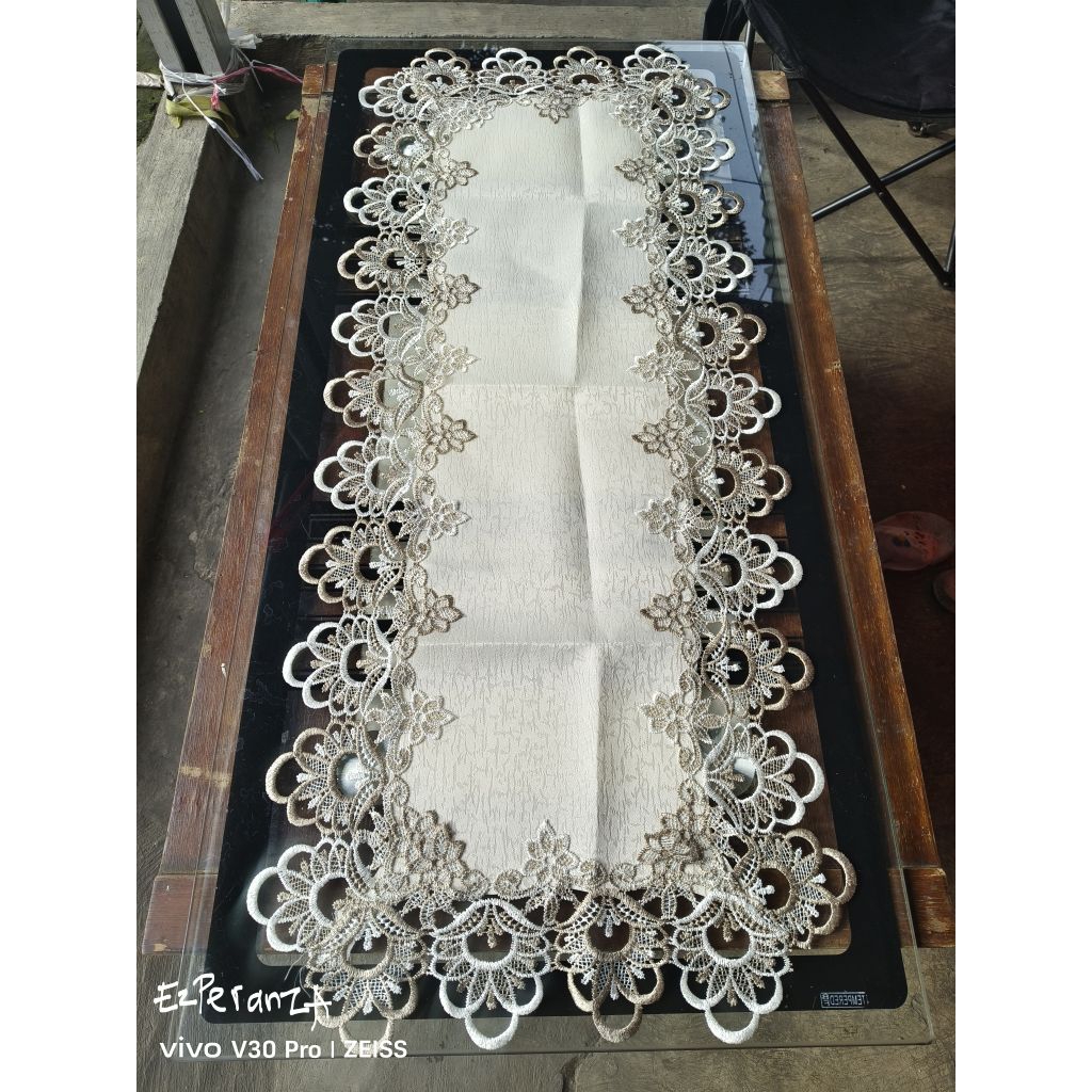 TAPLAK MEJA TAMU RENDA IMPORT SINGAPORE CLASSIC